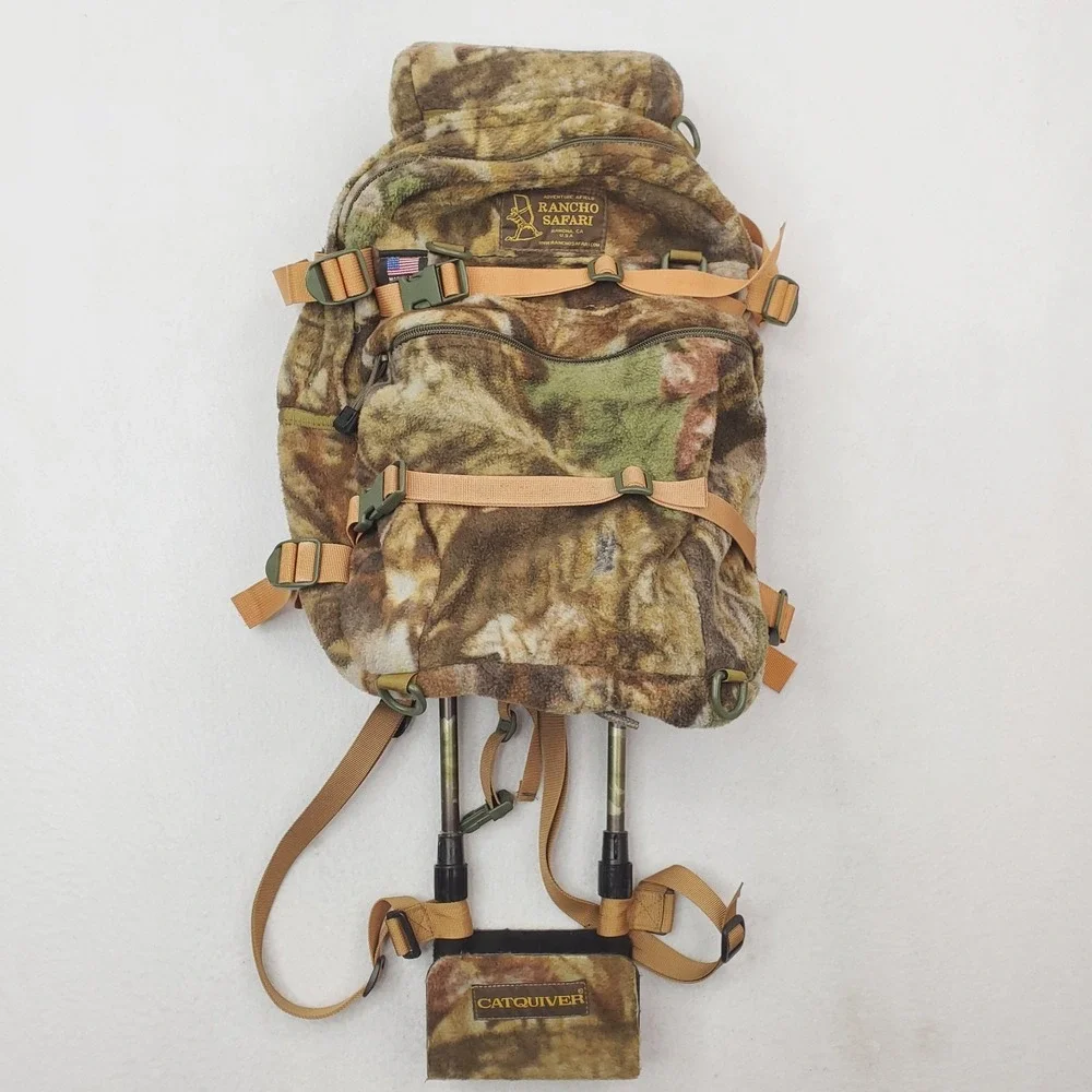 Vintage Rancho Safari Catquiver Fleece Backpack Bag Quiver Camo Bow Hunting